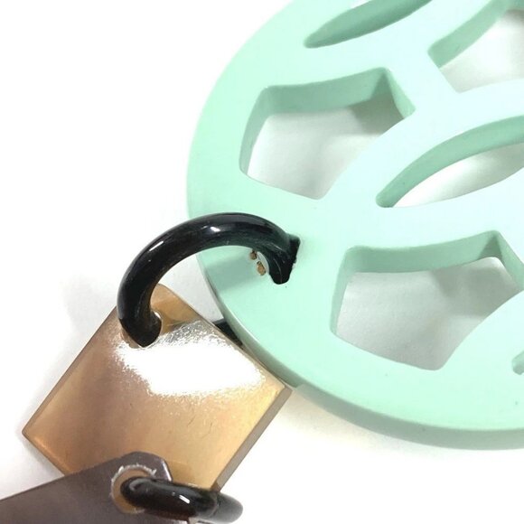 HERMES Collier Diva Buffalo Horn Logo Accessory Long Necklace Multicolore - Picture 11 of 12